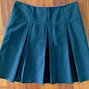 Vineyard Vines Skirt Size 12 Black Cotton Silk Pleated Lined Minimalist Capsule